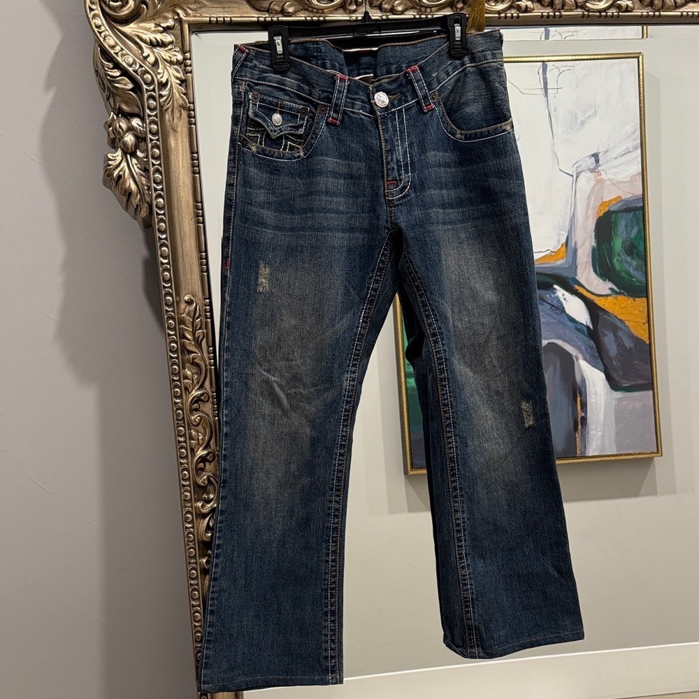 True Religion Men's Bootcut Jeans in Faded Blue